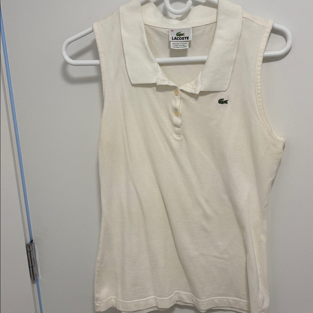 Lacoste Sleeveless Top / Off-White /Size 6/ Good Condition